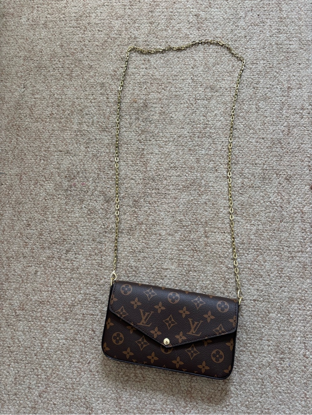 Louis Vuitton Brown Monogram Chain Wallet copy